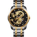 SKMEI 9193 Luxury Dragon Design Fashion Stainless Steel Quartz Watch
