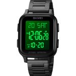SKMEI 1859 Stainless Steel Reloj Digital Square Wristwatch