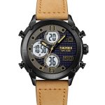 SKMEI 1975 Gents double movement  luxury 3time  metal stopwatch sports digital watch 