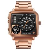 SKMEI 2025 high quality men multifunctional analog digital stainless steel watch - Image 4