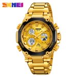 SKMEI 2210 Men Dual Time Watch New Arrival Stainless Steel Strap Luxury Waterproof  Watch - Image 3