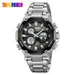 SKMEI 2210 Men Dual Time Watch New Arrival Stainless Steel Strap Luxury Waterproof  Watch - Image 4