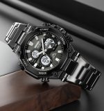 SKMEI 2210 Men Dual Time Watch New Arrival Stainless Steel Strap Luxury Waterproof  Watch - Image 5