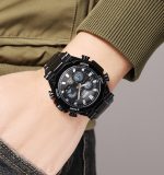 SKMEI 2210 Men Dual Time Watch New Arrival Stainless Steel Strap Luxury Waterproof  Watch - Image 7