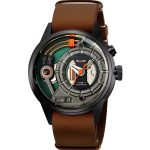 SKMEI 2333 fashion genuine leather quartz  water resistant unique mens watch