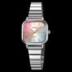 SKMEI 2190 Small Square Alloy Case Quartz Waterproof Colorful Dial Watch for Girls Fashion Style - Image 2