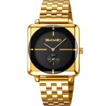 SKMEI 2413 Waterproof  Square Case Stainless Steel Strap Pointer Watch