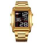 Skmei 2206 Digital Square Stainless Steel Dual Time Display Multifunction Watch 3ATM Waterproof - Image 3