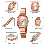 SKMEI 2190 Small Square Alloy Case Quartz Waterproof Colorful Dial Watch for Girls Fashion Style - Image 6