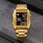 Skmei 2206 Digital Square Stainless Steel Dual Time Display Multifunction Watch 3ATM Waterproof - Image 5