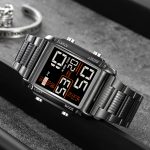 Skmei 2206 Digital Square Stainless Steel Dual Time Display Multifunction Watch 3ATM Waterproof - Image 4