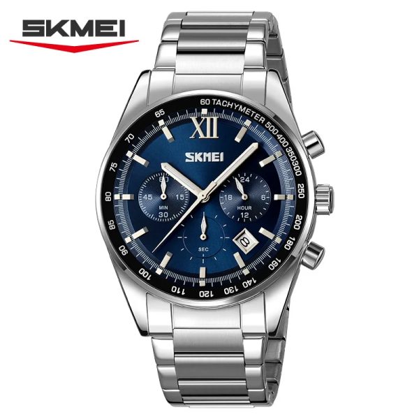 SKMEI 9096 Men's Fashion Japan Movt Quartz Watch Stainless Steel