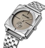 SKMEI 2413 Waterproof  Square Case Stainless Steel Strap Pointer Watch - Image 6