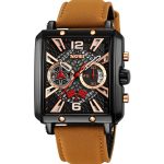 SKMEI 9340 Men Hand Stopwatch Leather Quartz Stainless Steel Watch