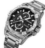 SKMEI 2399 Stainless Steel Waterproof Men Watch Wrist Sports Chronograph Fashion Countdown - Image 4