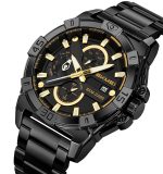 SKMEI 2399 Stainless Steel Waterproof Men Watch Wrist Sports Chronograph Fashion Countdown