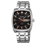 SKMEI 9354 Square Dial Business Analog Quartz  Stainless Steel Waterproof Luminous Wrist Watch