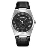 SKMEI 9390 Fashion Business Glass Waterproof Leather Band Zinc Alloy Case Men's Quartz Watch - Image 5