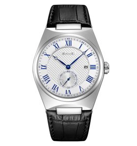 SKMEI 9390 Fashion Business Glass Waterproof Leather Band Zinc Alloy Case Men's Quartz Watch
