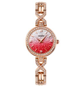 SKMEI 2001 Woman's Fashionable Business  Waterproof Zinc Alloy Glass Case Round 3 Bar HaokanWatch - Image 3