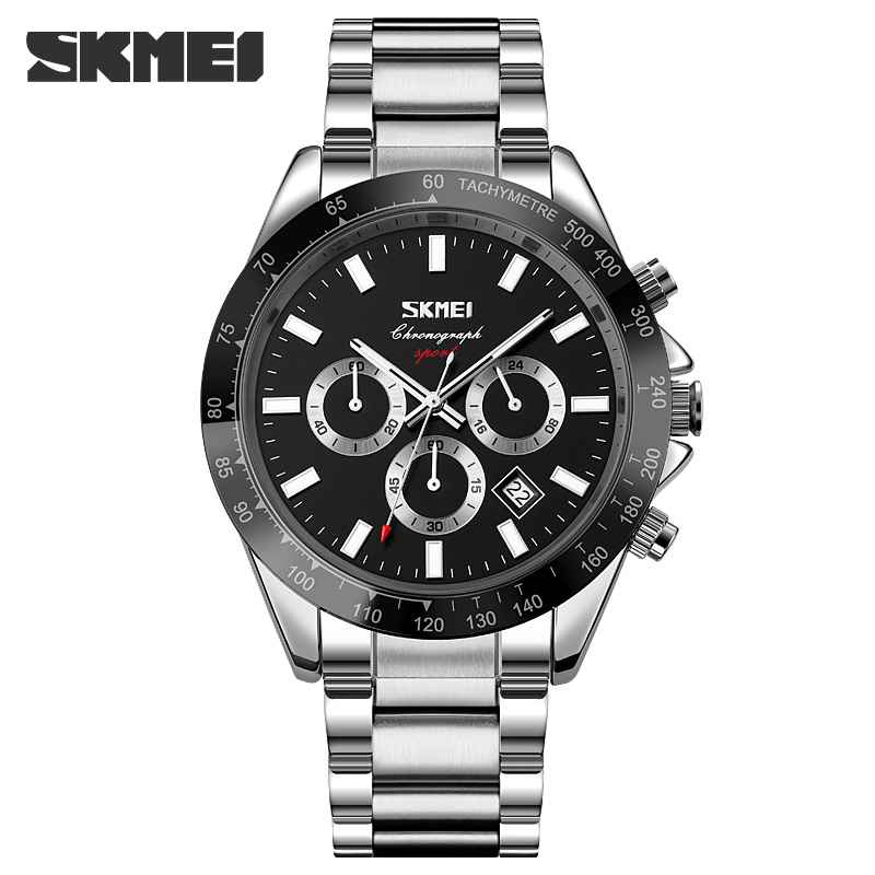 1 Skmei 9259 Fashion Quartz Chronograph Stainless Steel Luxury Watch - Image 1