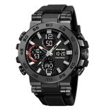 SKMEI 2499 High Quality  Digital Best Power PU Band Double Display Multi Function Watch
