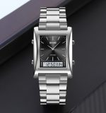 SKMEI 2571 Dual Time Mode Digital Analog Metal 3Bar Stainless Steel Back Case Watch - Image 5