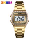 Skmei 1474 Luxury Diamond Decoration Elegant Fashion  Women Digital Wristwatch - Image 4