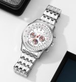 SKMEI 9348 47mm Fashion Men's Watch with Pointer Dial  Stainless Steel Quartz Watch - Image 5