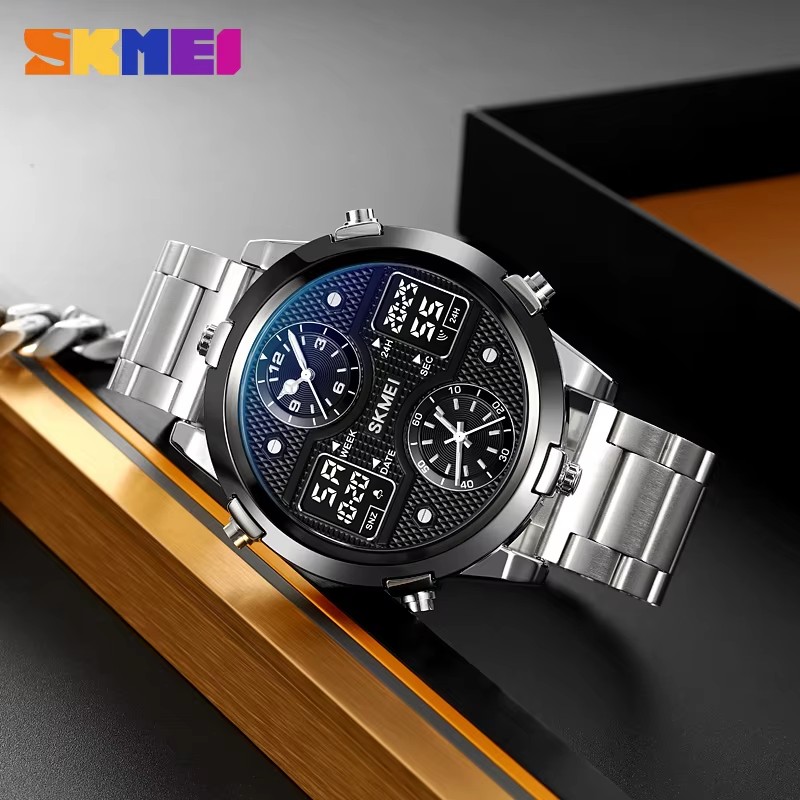 main-image-2 SKMEI 2212 Dual Time Zone Men's Digital Sports Led Waterproof Wristwatch - Image 1
