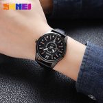 SKMEI 1993 Gents Quartz Genuine Leather Strap Casual Wrist Watch - Image 3