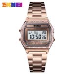 Skmei 1474 Luxury Diamond Decoration Elegant Fashion  Women Digital Wristwatch - Image 3
