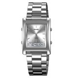 SKMEI 2571 Dual Time Mode Digital Analog Metal 3Bar Stainless Steel Back Case Watch - Image 3