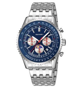 SKMEI 9348 47mm Fashion Men's Watch with Pointer Dial  Stainless Steel Quartz Watch
