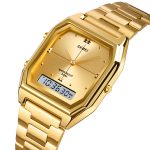 SKMEI 2258 New Version Good Quality Metal Watch Steel Band Waterproof Man LED Watch