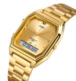 SKMEI 2258 New Version Good Quality Metal Watch Steel Band Waterproof Man LED Watch