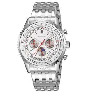 SKMEI 9348 47mm Fashion Men's Watch with Pointer Dial  Stainless Steel Quartz Watch - Image 2
