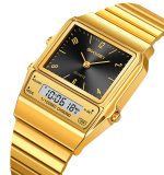 SKMEI 2632 Alloy case Stainless Steel Strap Double Display Digital  Electronic Wristwatch  - Image 5