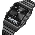 SKMEI 2632 Alloy case Stainless Steel Strap Double Display Digital  Electronic Wristwatch 