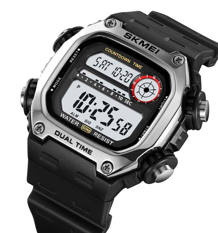 1 Skmei 2126 Waterproof Digital Modern Sports Design Buckle Clasp Week Display Wrist Watch - Image 1