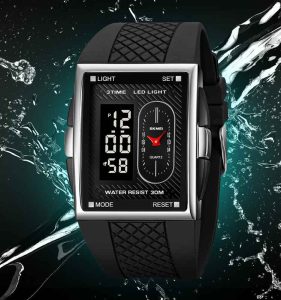 Skmei 2213 square Dial Outdoor 50m Dual Display Led Sports Watch
