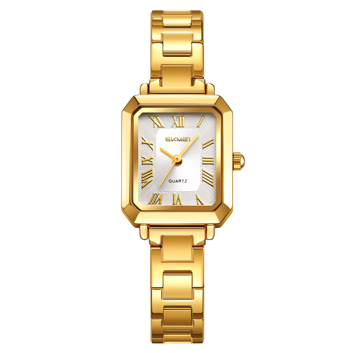 silver-1 SKMEI 2582 Square Analog Quartz Outdoor Business Elegant Waterproof Lightweight Stainless Steel Watch - Image 1