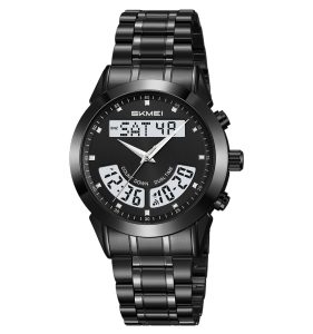 SKMEI 2445 Men's  Analog-Digital Dual Time Waterproof  Quartz Alarm Stop Watch 