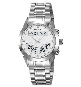 SKMEI 2445 Men's  Analog-Digital Dual Time Waterproof  Quartz Alarm Stop Watch  - Image 4