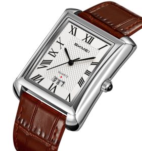 Skmei 2575 Men Quartz  Superior Genuine Leather Strap Waterproof Date Display Business Watch 