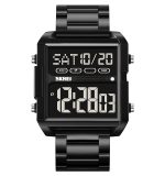 SKMEI 2299  Fashion Retro Classic Square Dial Stainless Steel Luminous Display Men's Electronic Watch - Image 2