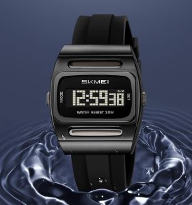 SKMEI 2563 Solar Power Electronic  Digital Sports Waterproof LED Display Men's Watch - Image 2