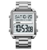 SKMEI 2299  Fashion Retro Classic Square Dial Stainless Steel Luminous Display Men's Electronic Watch