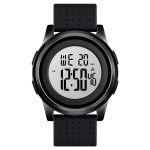 SKMEI 1502 Men Sports Digital  Ultra Thin Soft PU Strap 5 ATM Waterproof Alarm Chronograph Watch