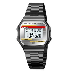 Skmei 2514 Digital Stainless Steel Band Water Resistant 3ATM Alarm Stopwatch Wristwatch - Image 3